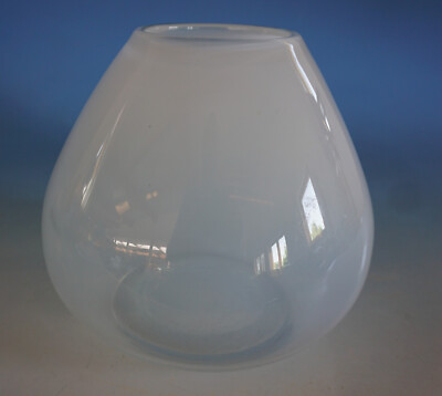 Gunther Lambert Glas Vase Blumenvase Kugelvase weiß mundgeblasen 20cm (F023-446