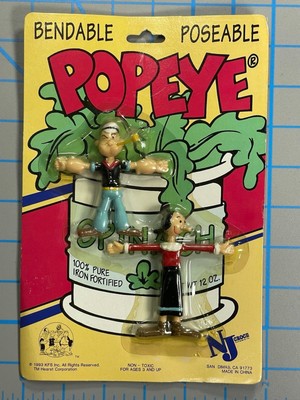 Popeye and Olive Oyl Bendable Poseable Figures 1993 Vintage KFS Inc NJ Croce