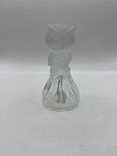 Vintage Crystal Veritable Frost Lead Crystal Owl Dinner Bell Collectable