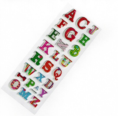 NEW! 3D Scrapbooking Fun ABC Stickers in Red Green Pink Blue Candy ...