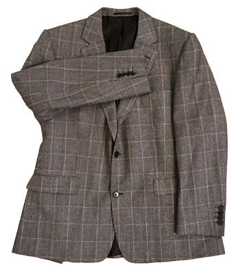 Jaeger Blazer Single Breasted 100% Wool Plaid Tweed Jacket Coat 44s Ex Condition