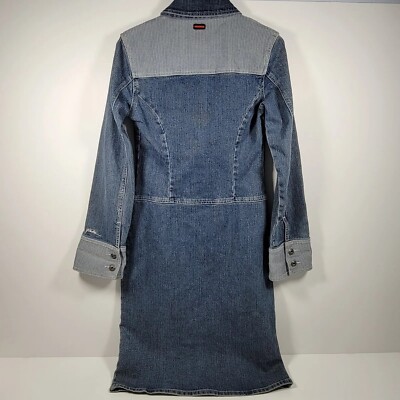 Vintage Fubu The Collection Womens blue jean denim snap front dress Size  5/6 EUC | eBay