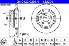 2 x ATE 24.0122-0201.1 Bremsscheibe für MERCEDES-BENZ 2 x ATE 24.0122-0201.1 Bremsscheibe für MERCEDES-BENZ