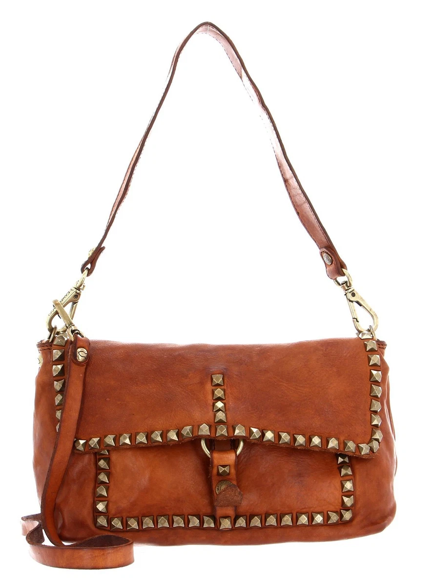 Sac à Main CAMPOMAGGI Serenoa Vintage En Cuir - Marron, Fait Main En Italie
