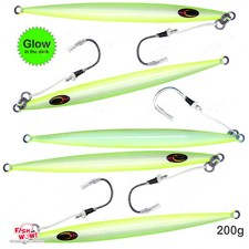 5pcs 200g Glow Streaker fast 7oz High Pitch Speed Deep Drop Jig Tuna BKK Hook