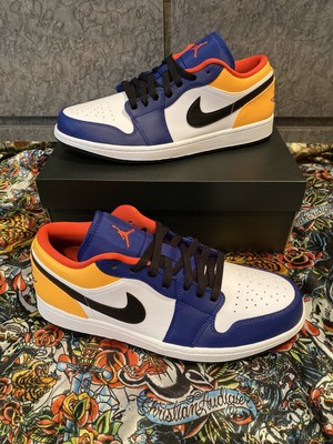 Air Jordan 1 Low Royal Blue Yellow Size 10.5 553558-123 NEW AJ1 Ships Today! | eBay