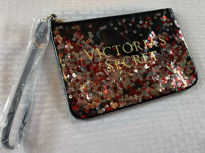 Victoria s Secret Sequin Purse Pouch Clutch Small Zip Bag
