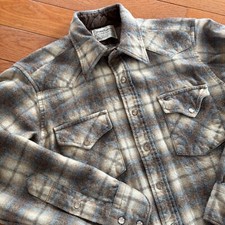VTG 70s Pendleton Shirt Mens M Wool High Grade Western Wear Pearl Snap Flannel