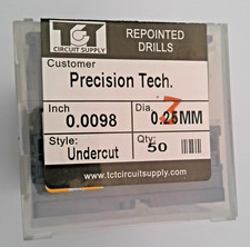 TCT REPOINTED DRILLS UNDERCUT 0.25MM 0.0098" 0.157" FLUTE LOT OF 50 