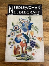 Vintage 1940er Needlewoman und Needlecraft Magazin # 33 inkl. Stickerei Transfer