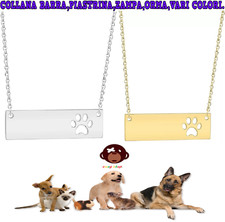 collana ciondolo piastrina paw charm zampa orma impronta cane gatto paw Pendant