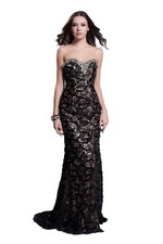 Women's Formal High slit All over Sequins Lace up Long Evening Gown prom dress