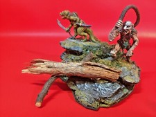54mm Tin Orc soldier  Land Creature Diorama on Wood Bark Base
