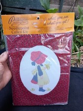 Paragon Needlecraft Calico Needlepoint Kit 5030 Sunbonnet Girl 1970s