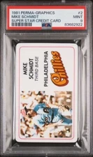 1981 Perma-Graphics Super Star Credit Card  Mike Schmidt PSA 9