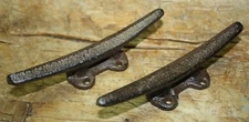 2 Cast Iron Antique Style Boat CLEATS Coat Hooks Nautical Drawer Pulls Boat 