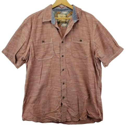 White Heathered Short Sleeve Button Up 