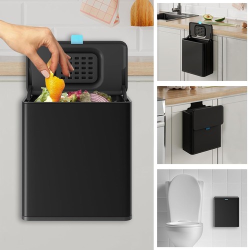 Stylish Hanging Trash Can with Removable Inner Bucket - 2 Gallon Capacity - Picture 3 of 9