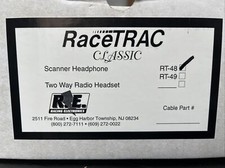 NIB RaceTRAC Racing Electronics Scanner Two Way Radio Headset -Red