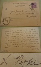 Natural scientist Friedrich POSKE (1852-1925): PK BERLIN 1887 to L. PFAUNDLER