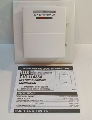 Lux T101143SA Wall-Mounted Digital Thermostat, T10-1143SA 21079000142 | eBay