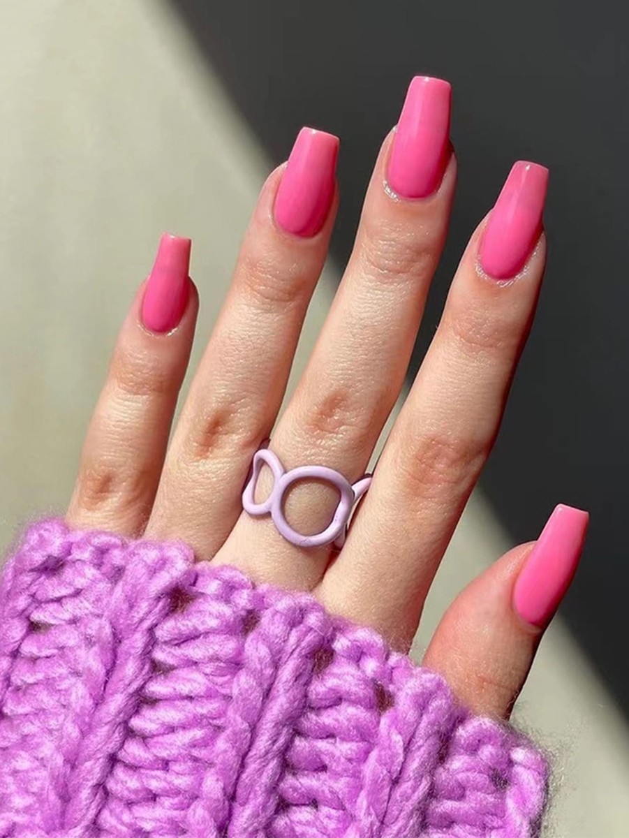 plain pink nails