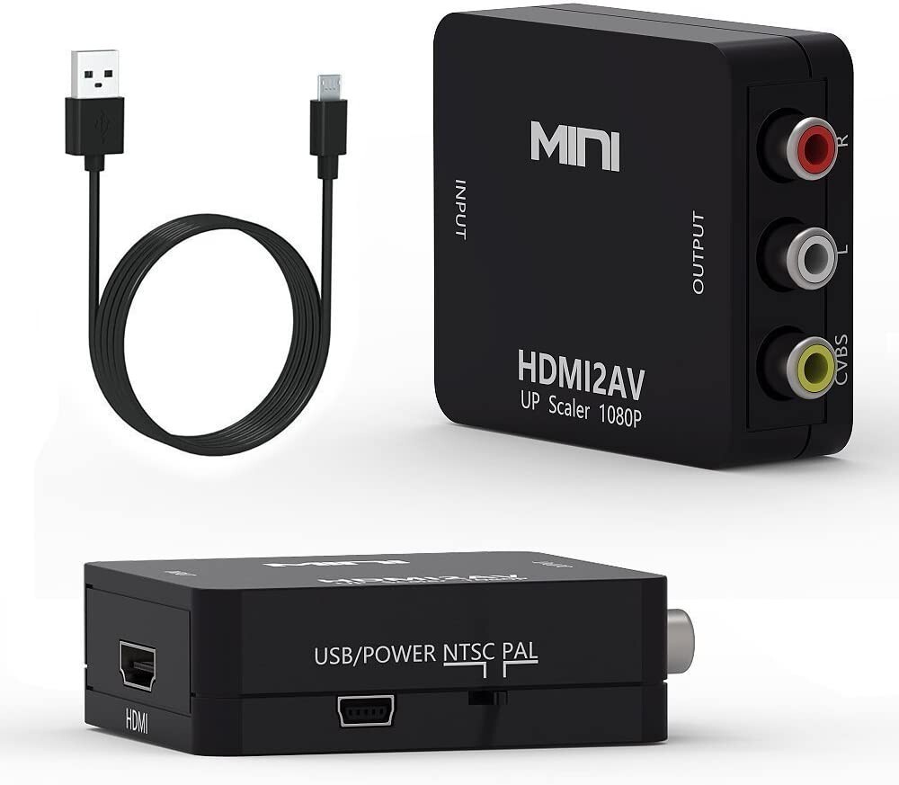 HDMI to AV Converter HDMI to RCA CVBS L/R Video Adapter 1080P HDMI Switch  with Mini USB Power Cable for TV Box AV HDMI