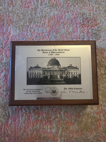 Bicentennial Of The United States House Of Representatives Card Wooden Comm Box