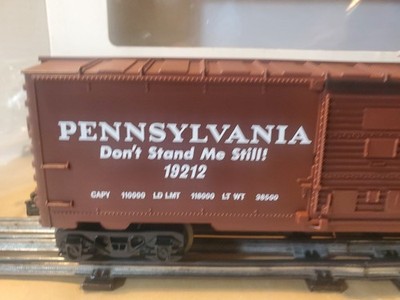 MINT LIONEL 6-19212 PENNSYLVANIA DON'T STAND ME STILL BOXCAR for