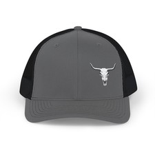 Longhorn Skull Snapback Trucker Cap, Western Ranch Hat