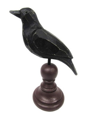 Primitives by Kathy Figurine Weathered Rustic Crow Spindle Resin Black Standard