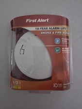 First Alert 10 Year Alarm PR710 Photoelectric Smoke Fire Alarm White Slim