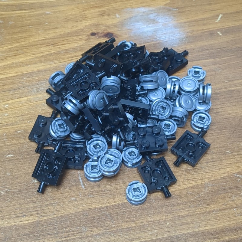 Lego Wheels & Axle Plates ( Car Chassis ) - 12 Vehicles Worth