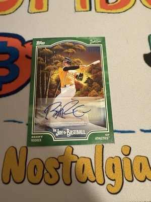 2025 Topps x Bob Ross The Joy of Baseball Brent Rooker /75 Sap Green Auto #42G