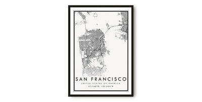 San Francisco Map Poster, Travel Print, US Poster Art Print