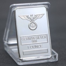 1 Troy Oz .Silver Plated Art Bar Refinement Eagle Metal 6.83 per troy oz