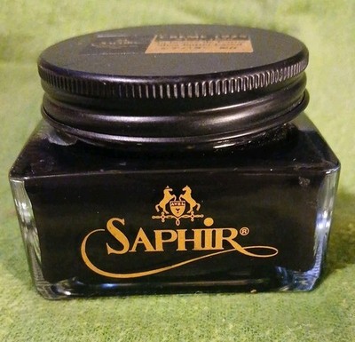 SAPHIR 01 Noir Creme 1925 Shoe Polish Beeswax for Leather New Sealed France