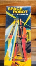 VTG Schylling Space Robot Tin 8" Key Wind-Up Sparking Robot Toy Original MS-403