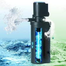 158GPH Aquarium Filter w/ UV Light for 10-45 Gal Fish Tanks