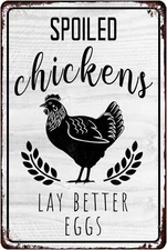 Chicken Coop Tin Metal Signs Coop Accessories Signs Chicken Coop Gifts Spoiled