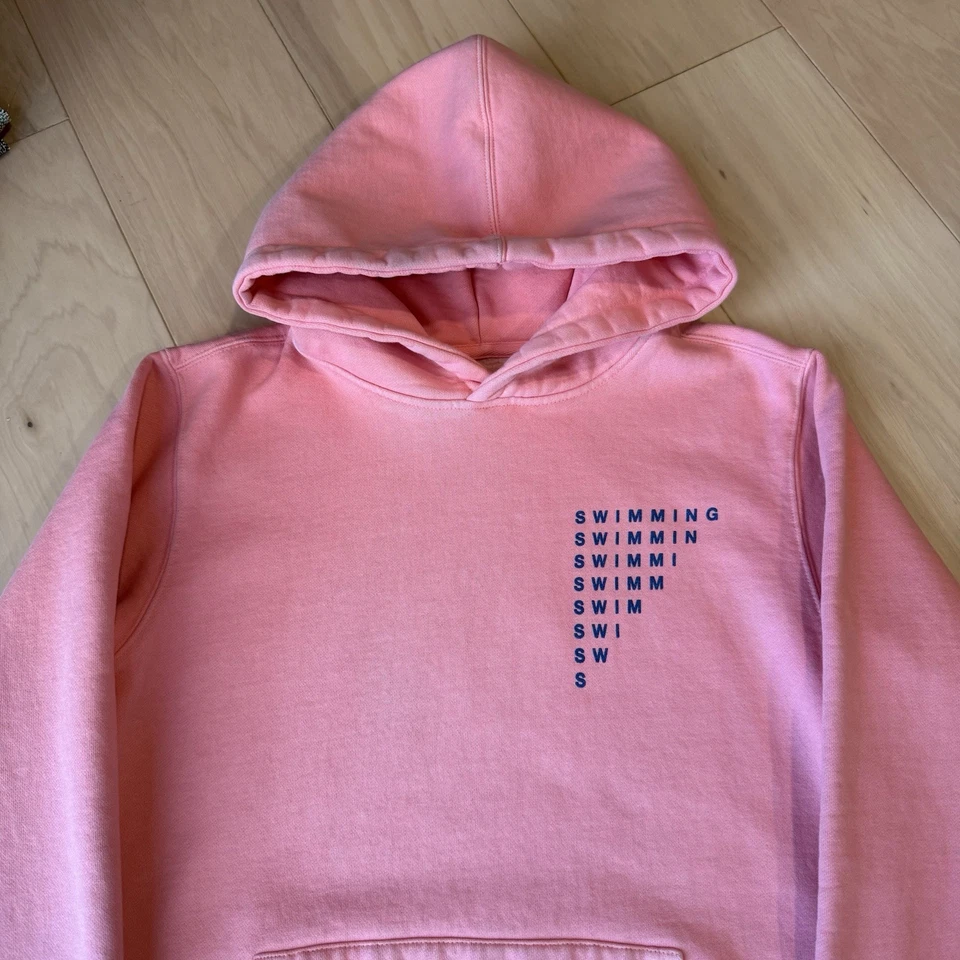 Mac Miller 游泳帽衫小号粉色套衫波浪嘻哈街头服饰 — 第 3/4 张图片