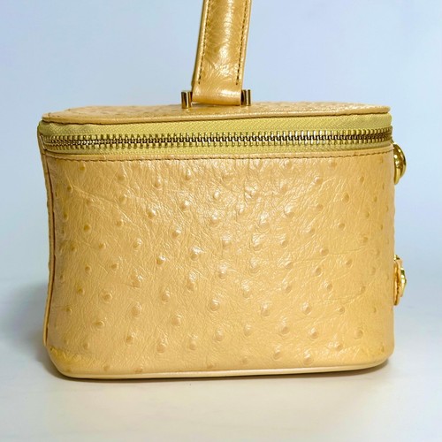 VERSACE Sunburst Handbag With Pouch Vanity Bag Purse Yellow Beige Gold Authentic - Imagen 6 de 24