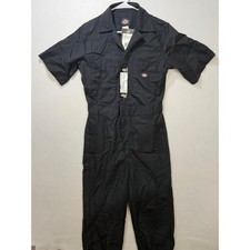 Dickies Men's Short Sleeve Coveralls Black Sz Small/Short, Zip Front, EUC w/Tags
