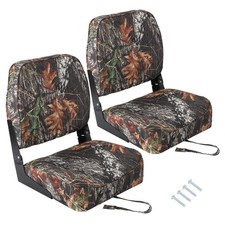 Garvee 16" Foldable Camo Boat Seats 2-Pack 4" Thick Cushion Universal 5x5" NEW
