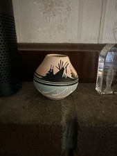 Southwestern Style Hand-Painted Pottery Seed Jar