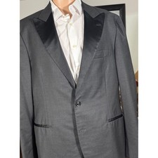 Brunello Cucinelli Wool Silk Charcoal Tuxedo Dinner Jacket 54IT 44 US Peak Lapel