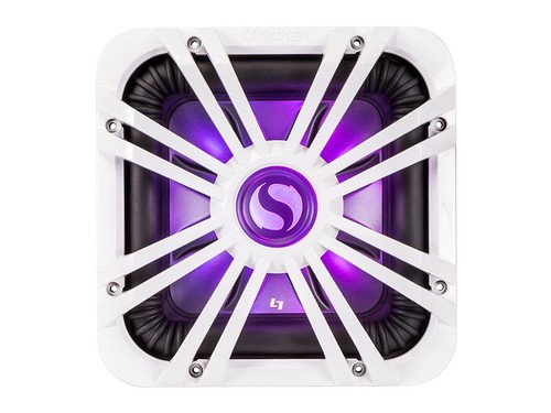 Kicker 11L710GLW 10" Square Solo-Baric L7 Subwoofer White Grill W/ Accent Leds - Picture 2 of 3