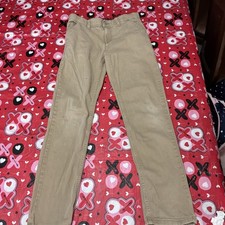 Boy's Levi's 502 Regular Taper Chino Khaki Jeans Slightly Stretch Sz 16 Reg