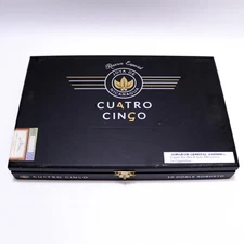 Cuatro Cinco Doble Robusto Empty Wood Cigar Box 10.5" x 6.75" x 1.5"