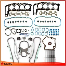 Timing Cover Gasket & Chain Kit Head Gasket Bolt Set For 00 01 4.7L Dodge Dakota